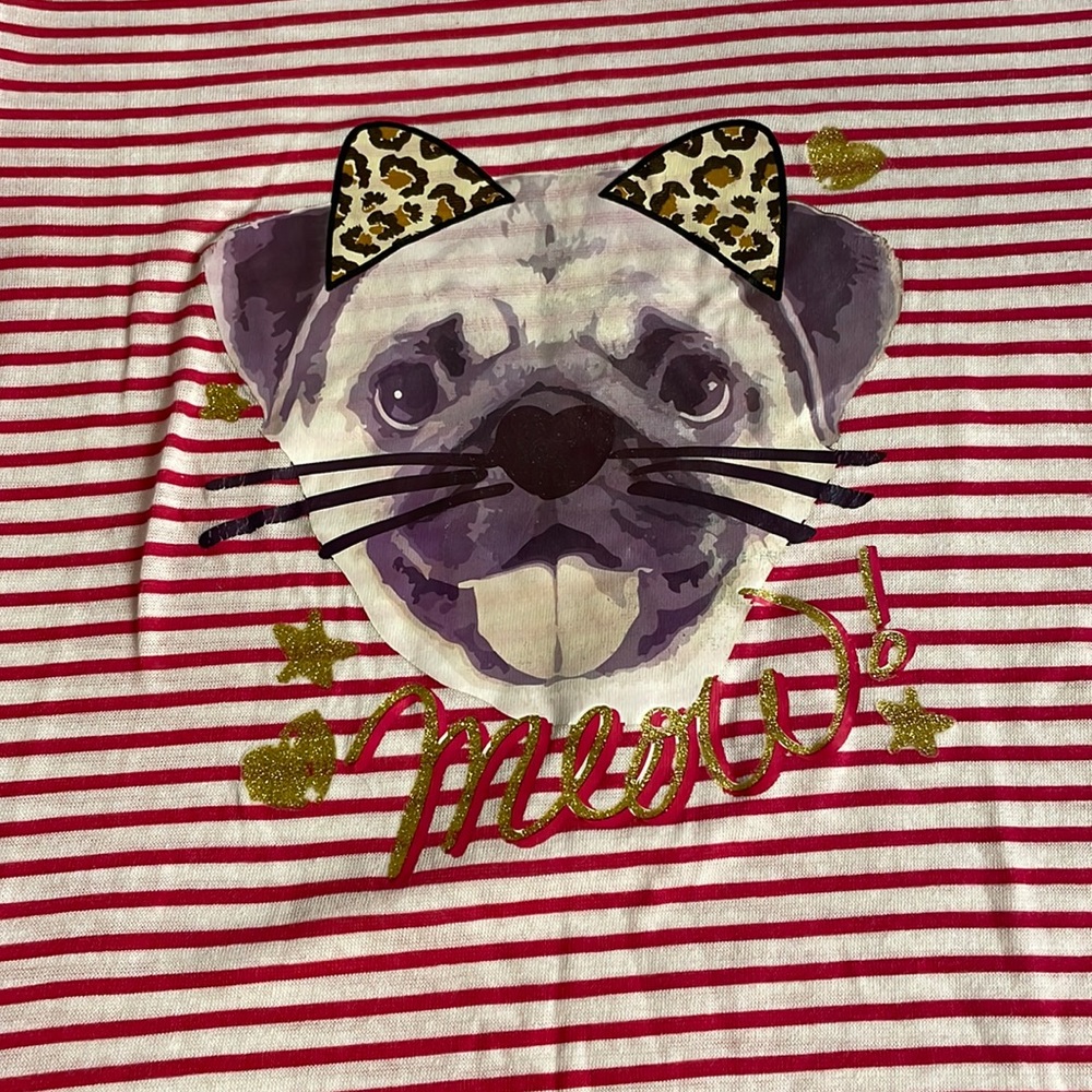 Red and white striped girls T-shirt